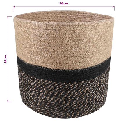 Set di Vasi per Piante 2 pcs Naturale e Nero Ø 28 x 28 cm | homemem39