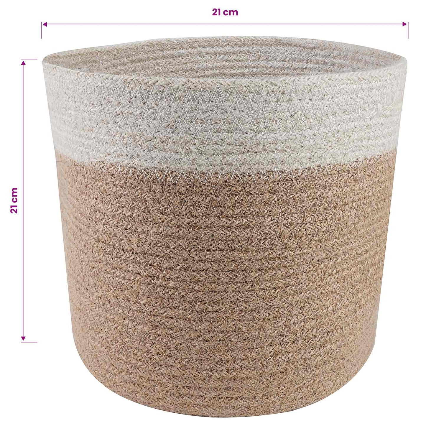 Set di Vasi per Piante 2 pcs Naturale e Bianco Ø 21 x 21 cm | homemem39