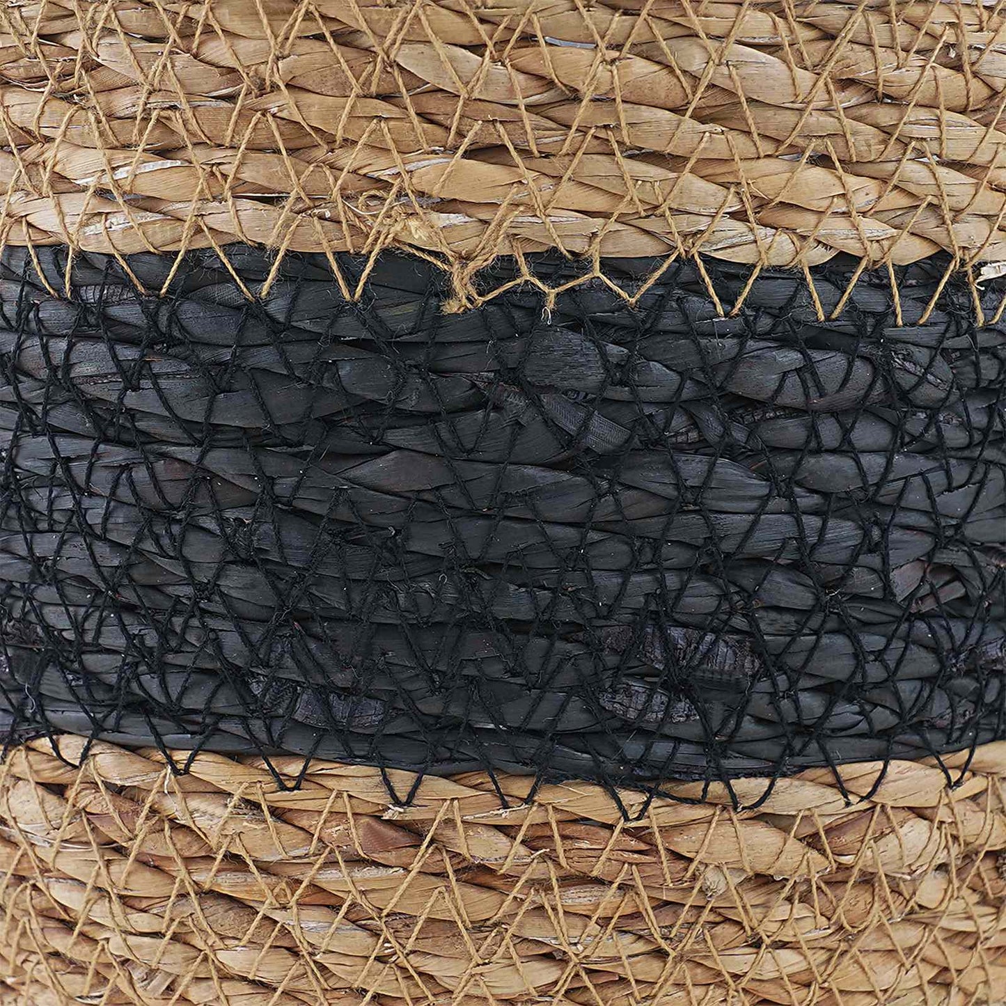 Cesti per piante in erba marina 3 pcs Naturale e Nero | homemem39