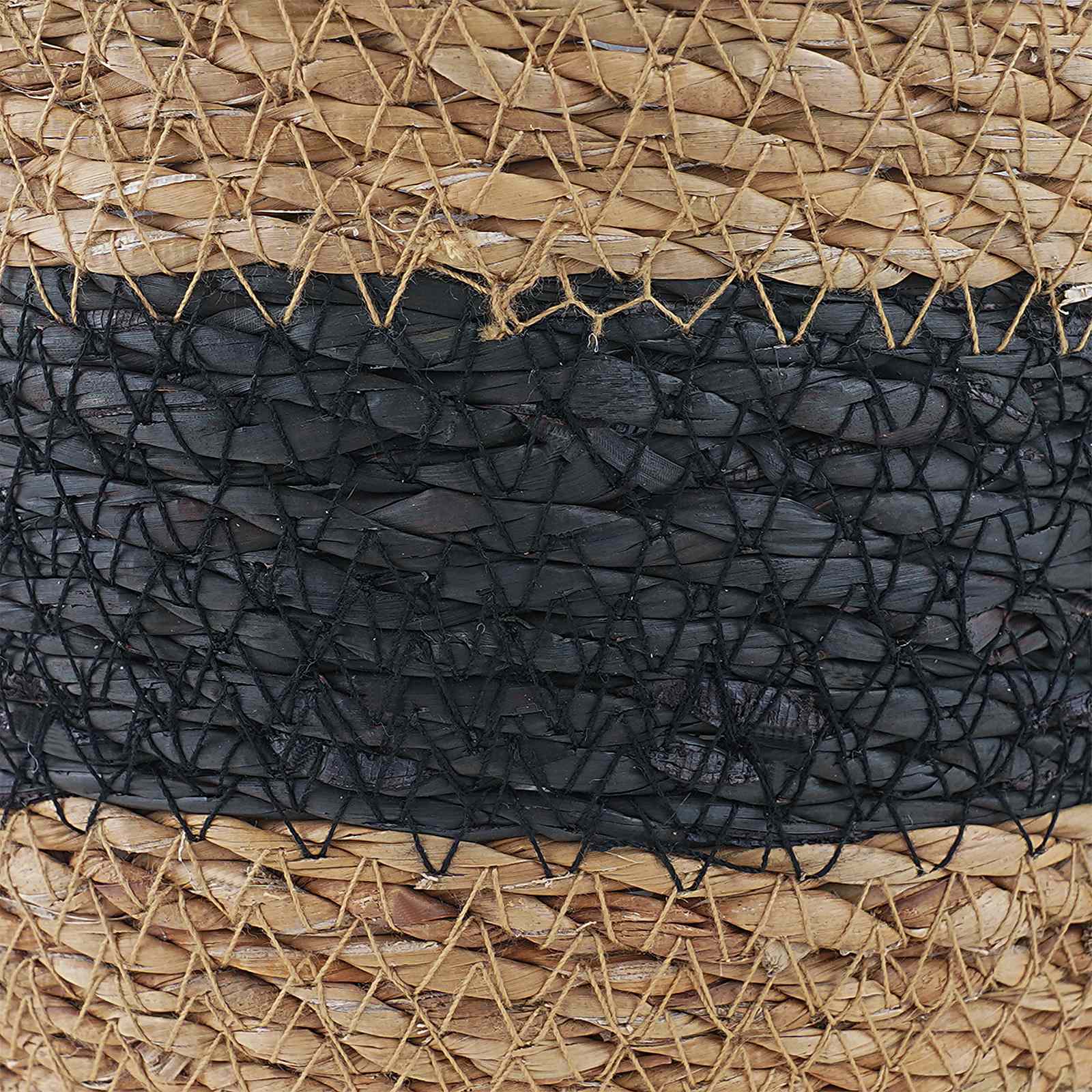 Cesti per piante in erba marina 3 pcs Naturale e Nero | homemem39