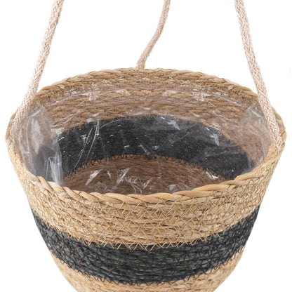 Cesti per piante in erba marina 3 pcs Naturale e Nero