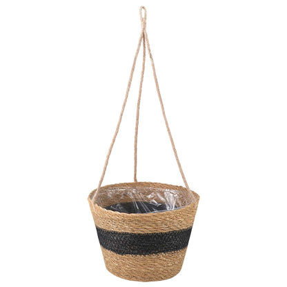 Cesti per piante in erba marina 3 pcs Naturale e Nero