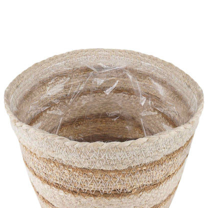 Cesti per piante in erba marina 3 pcs Naturale, Bianco e Beige | homemem39