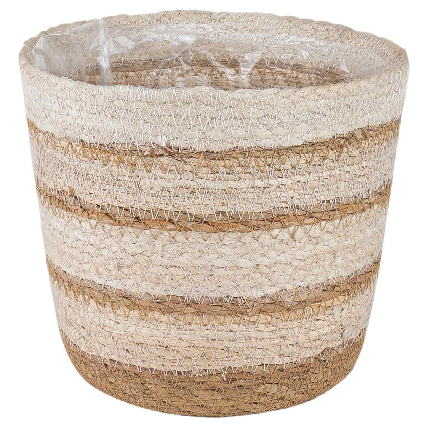 Cesti per piante in erba marina 3 pcs Naturale, Bianco e Beige