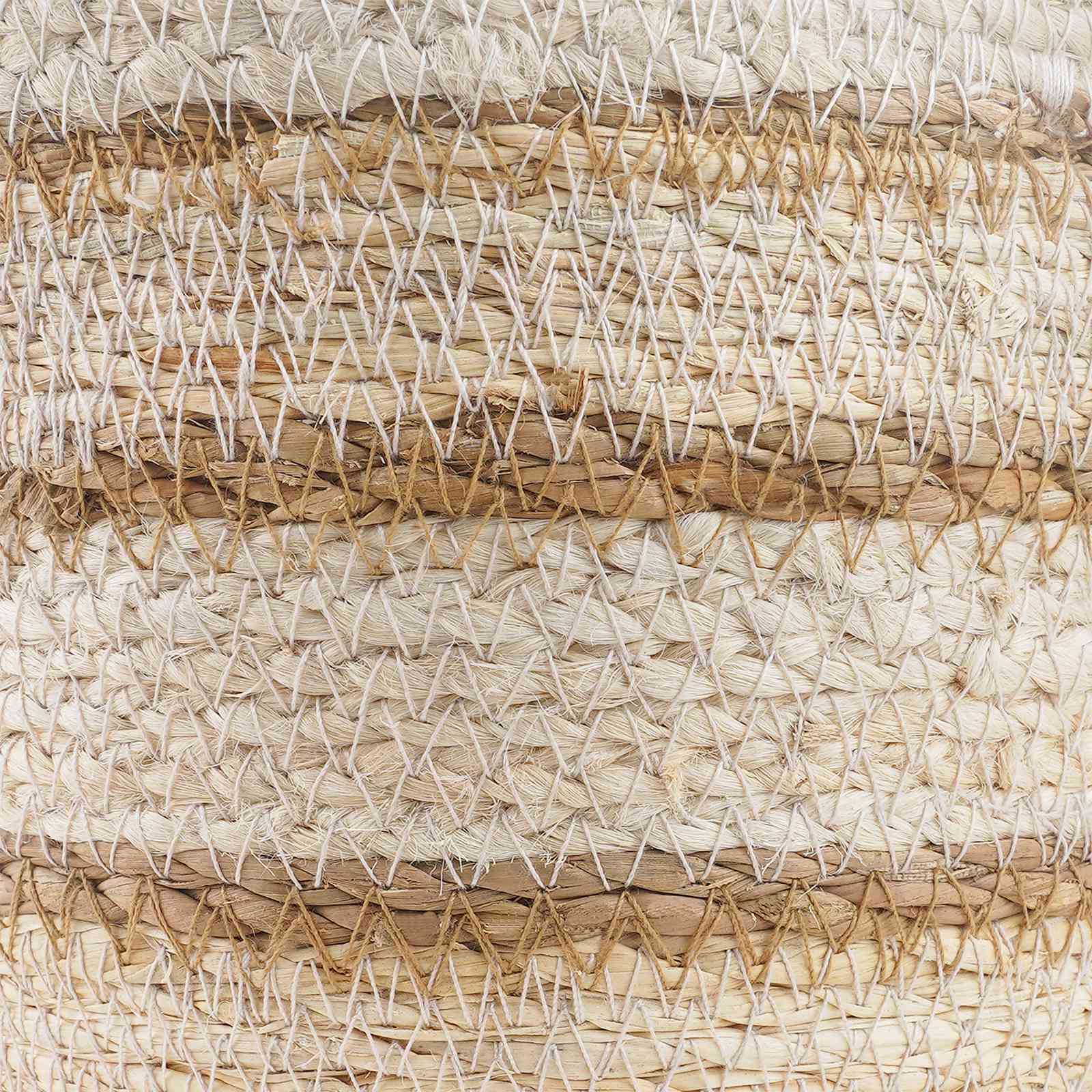 Cesti per piante in erba marina 3 pcs Naturale, Bianco e Beige | homemem39