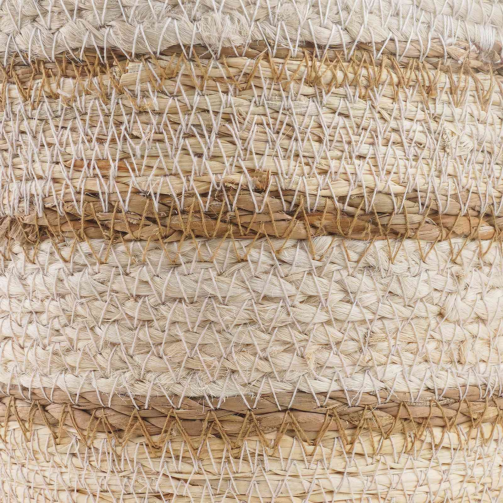 Cesti per piante in erba marina 3 pcs Naturale, Bianco e Beige | homemem39