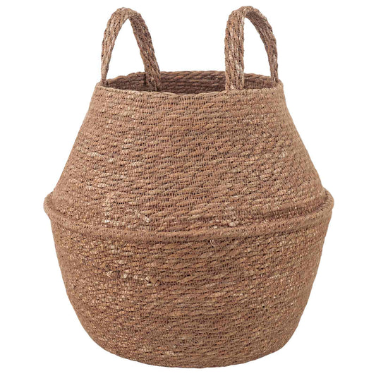 Vaso da fiori con manici Naturale Ø 22 x 20 cm 100% Erba marina | homemem39