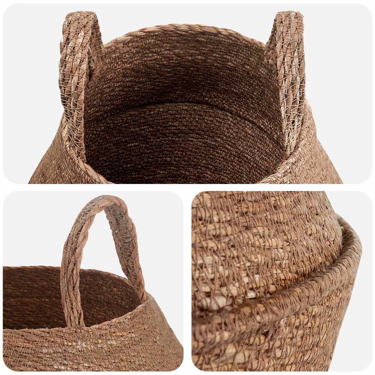 Vaso da fiori con manici 2 pcs Naturale Ø 22 x 20 cm | homemem39