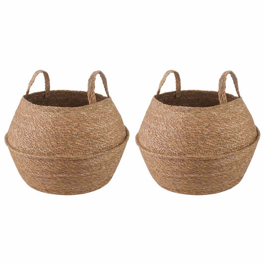 Vaso da fiori con manici 2 pcs Naturale Ø 32 x 32 cm | homemem39