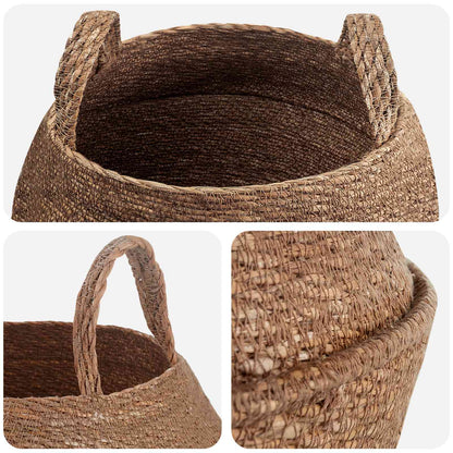 Vaso da fiori con manici Naturale Ø 45 x 36 cm 100% Erba marina | homemem39