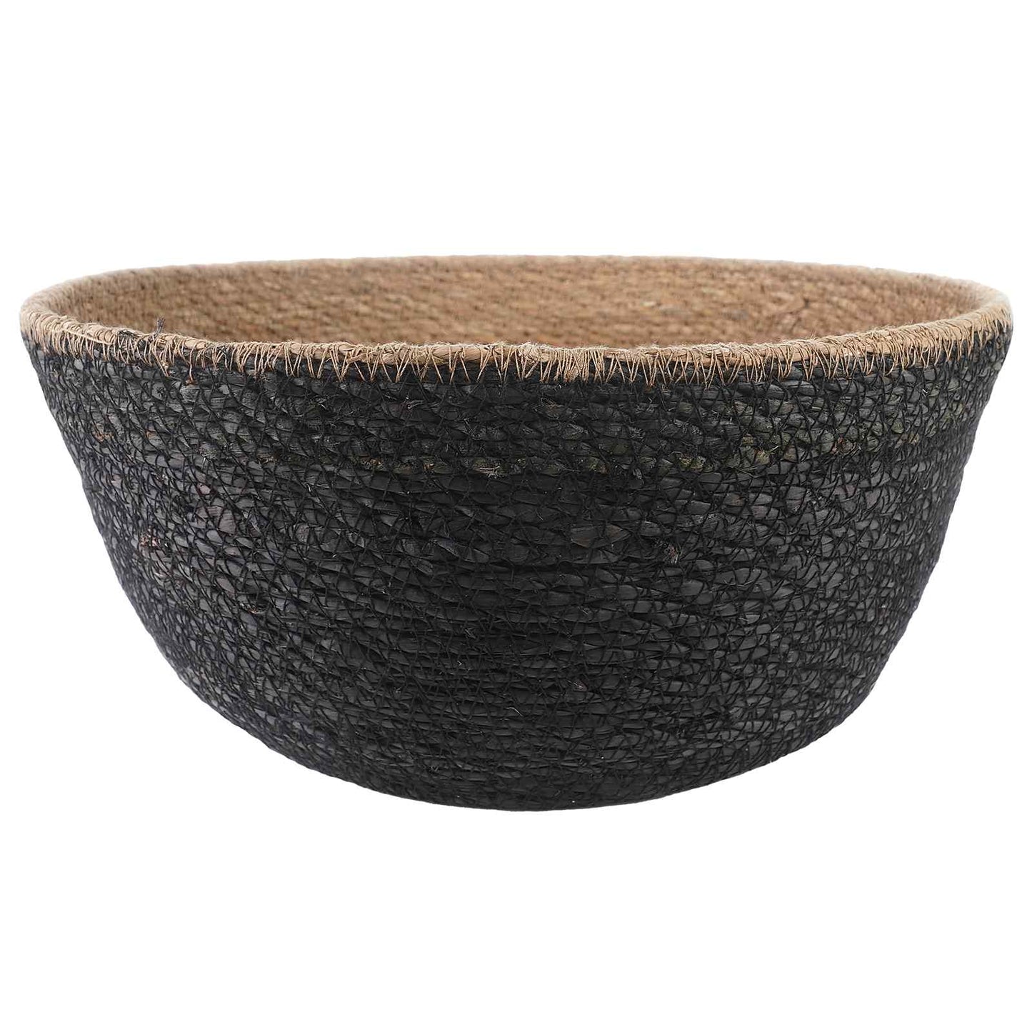 Vaso da fiori con manici Nero Ø 32 x 32 cm 100% Erba marina | homemem39
