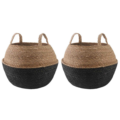 Vaso da fiori con manici 2 pcs Nero Ø 45 x 36 cm | homemem39