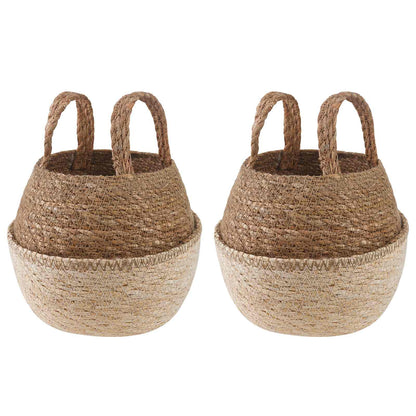 Vaso da fiori con manici 2 pcs Bianco Ø 22 x 20 cm | homemem39