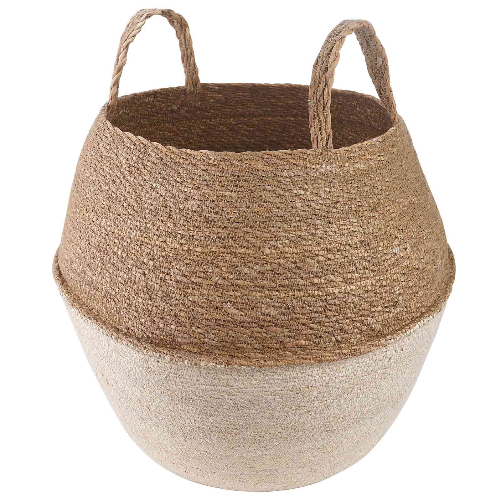 Vaso da fiori con manici Bianco Ø 32 x 32 cm 100% Erba marina | homemem39