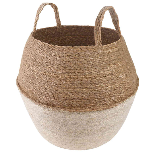 Vaso da fiori con manici Bianco Ø 32 x 32 cm 100% Erba marina | homemem39