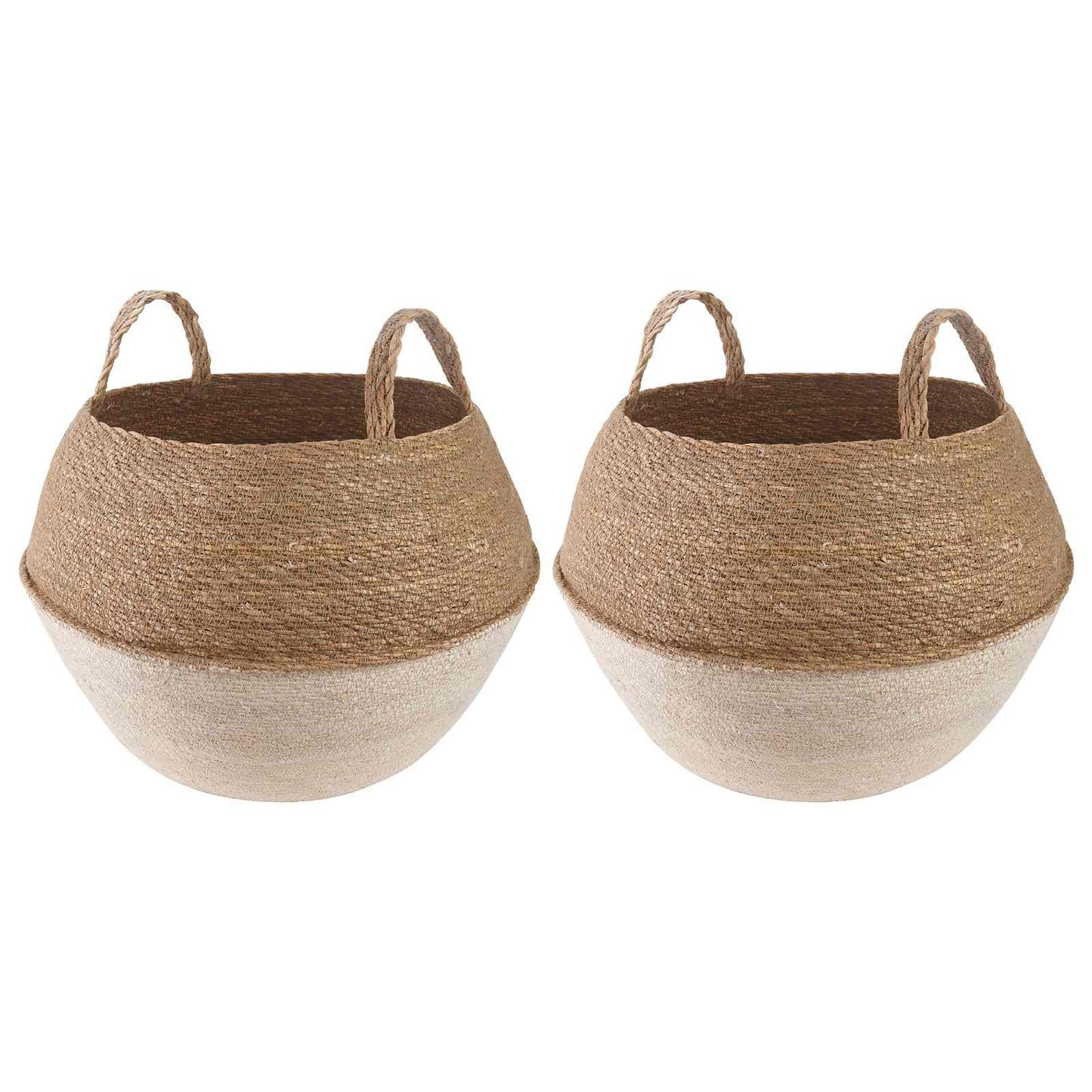 Vaso da fiori con manici 2 pcs Bianco Ø 45 x 36 cm | homemem39