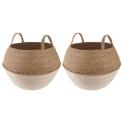 Vaso da fiori con manici 2 pcs Bianco Ø 45 x 36 cm | homemem39
