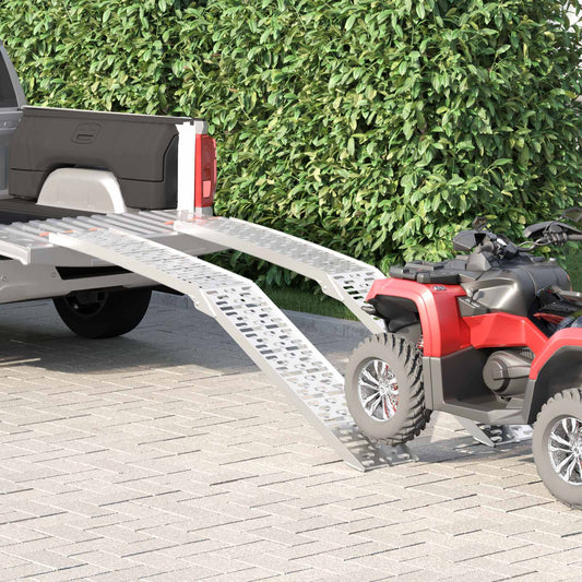 Ramp di Carico 2 pcs Argento 222 x 28 x 5 cm Alluminio