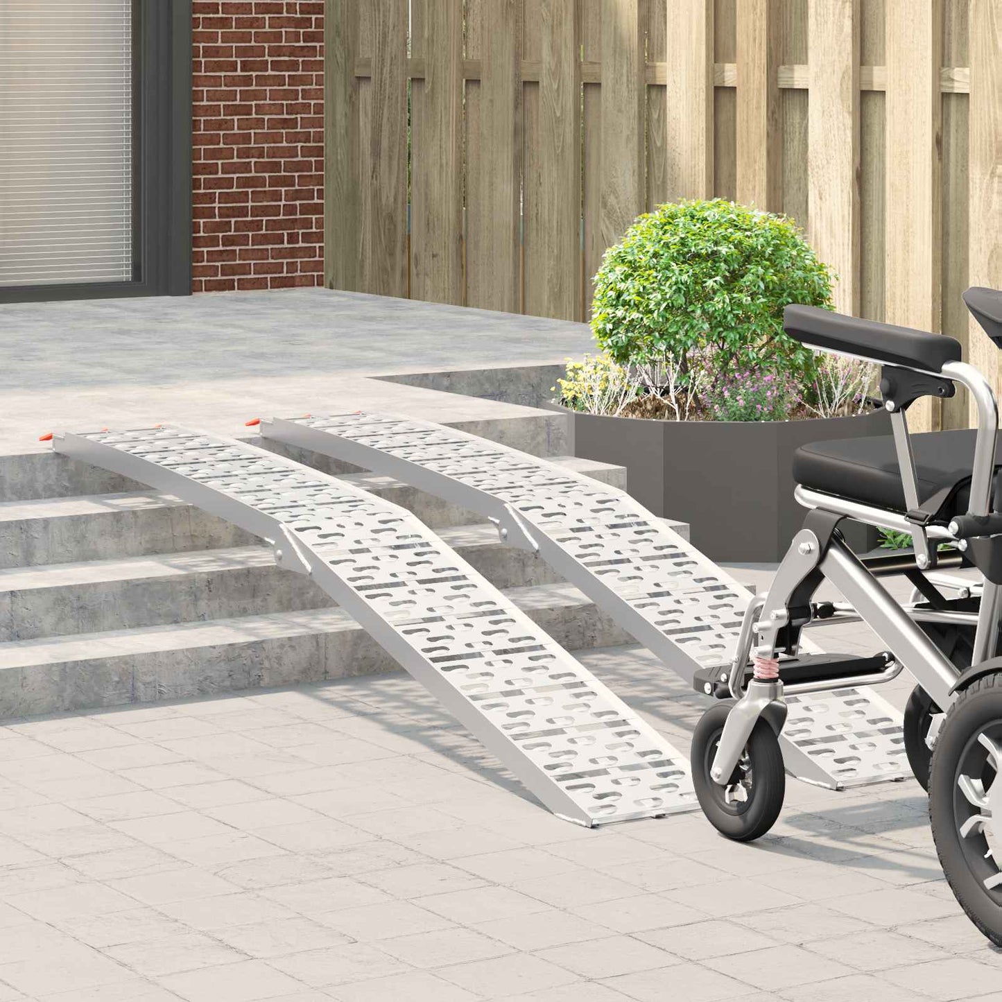 Ramp di Carico 2 pcs Argento 222 x 28 x 5 cm Alluminio