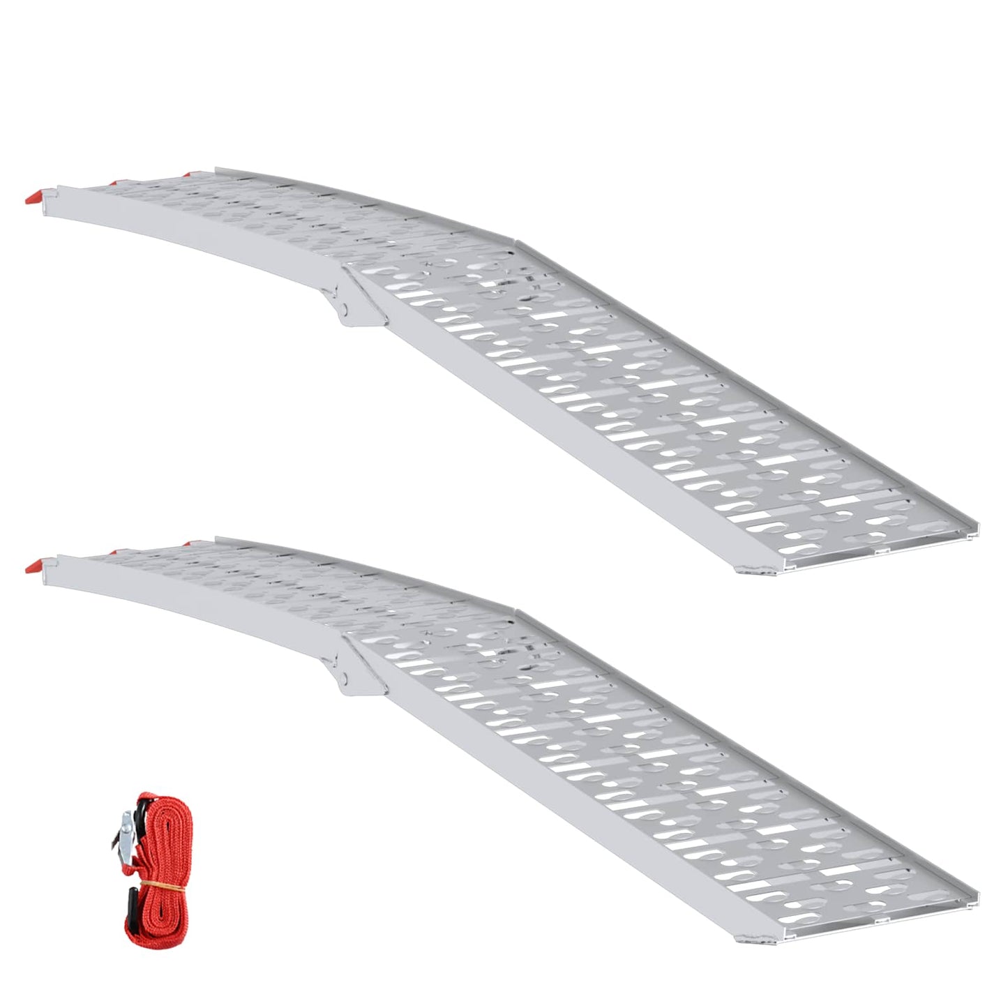 Ramp di Carico 2 pcs Argento 222 x 28 x 5 cm Alluminio