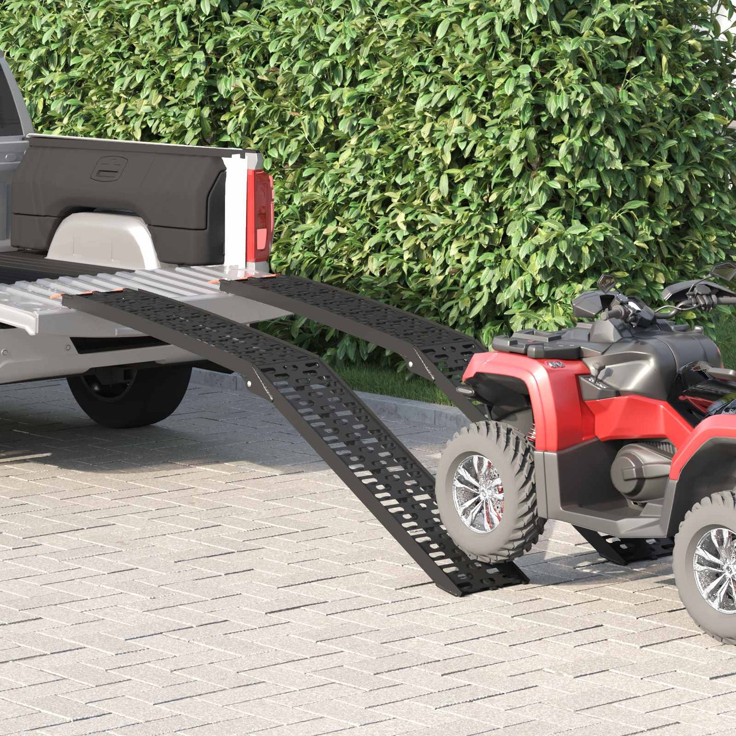 Ramp di Carico 2 pcs Nero 222 x 28 x 5 cm Alluminio