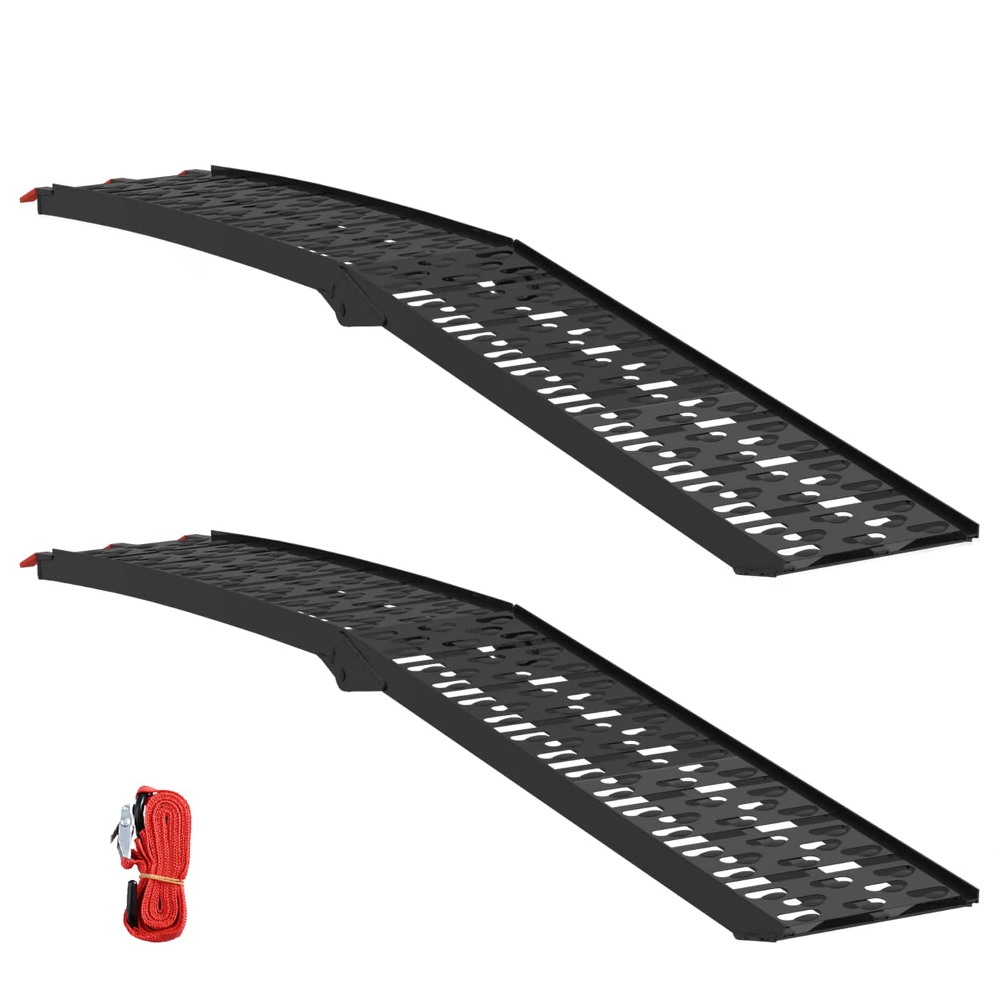 Ramp di Carico 2 pcs Nero 222 x 28 x 5 cm Alluminio