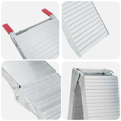 Ramp di Carico 2 pcs Argento 205 x 28 x 5 cm Alluminio