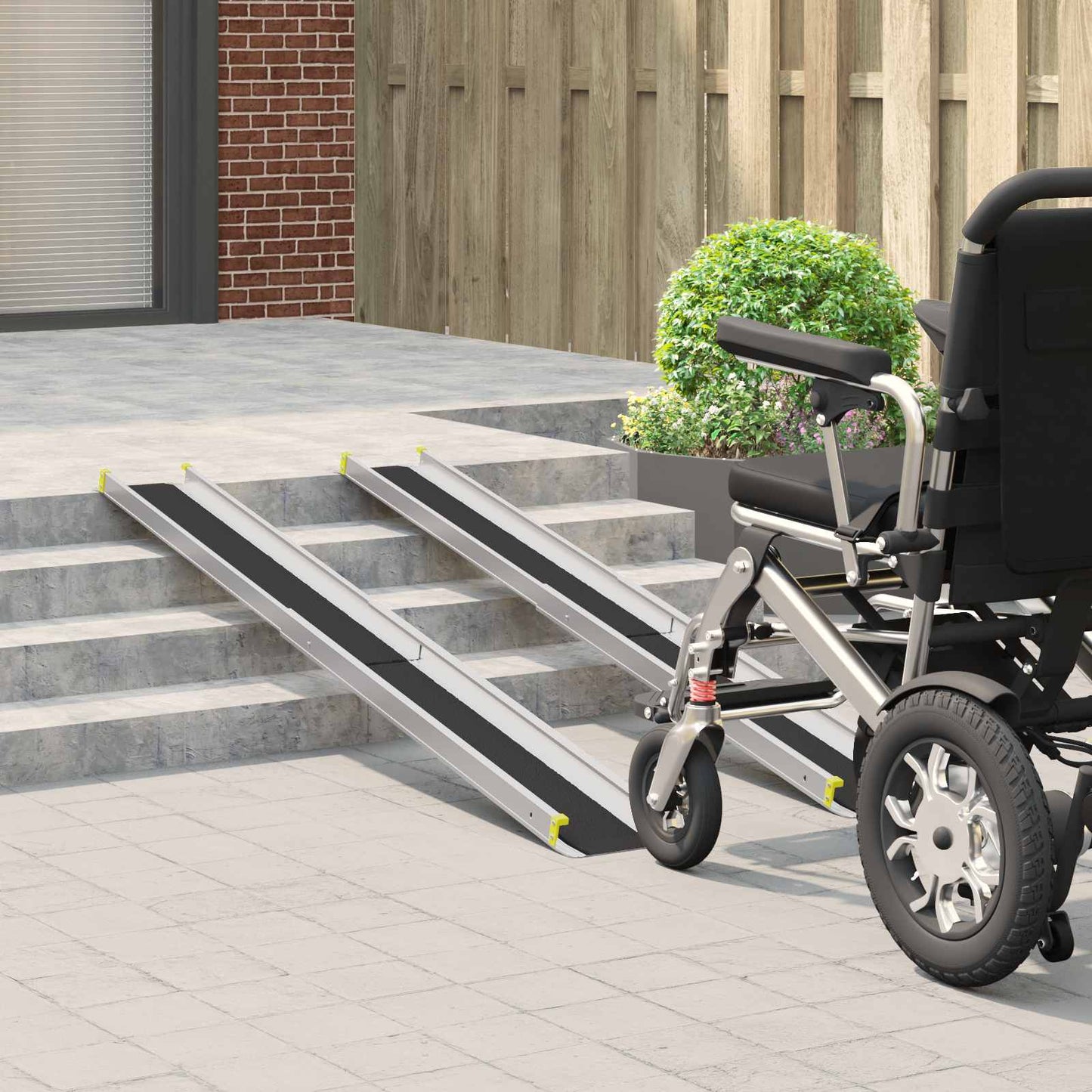 Rampa per Sedia a Rotelle 2 pcs Nero 183 x 19 x 5.5 cm