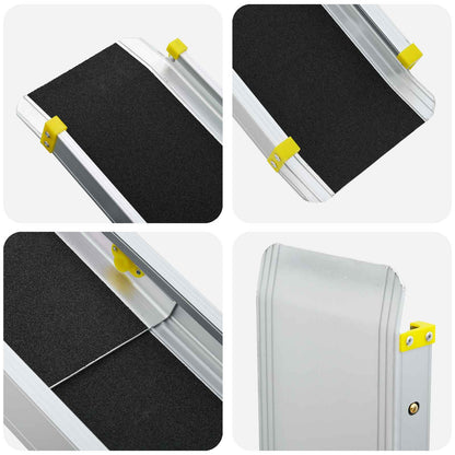 Rampa per Sedia a Rotelle 2 pcs Nero 213,5 x 19,5 x 5,5 cm