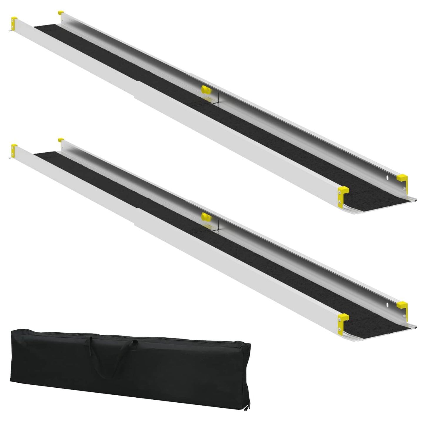 Rampa per Sedia a Rotelle 2 pcs Nero 213,5 x 19,5 x 5,5 cm