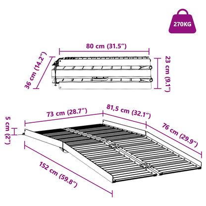 Rampa per sedia a rotelle 270 kg Argento 270 kg Alluminio | homemem39