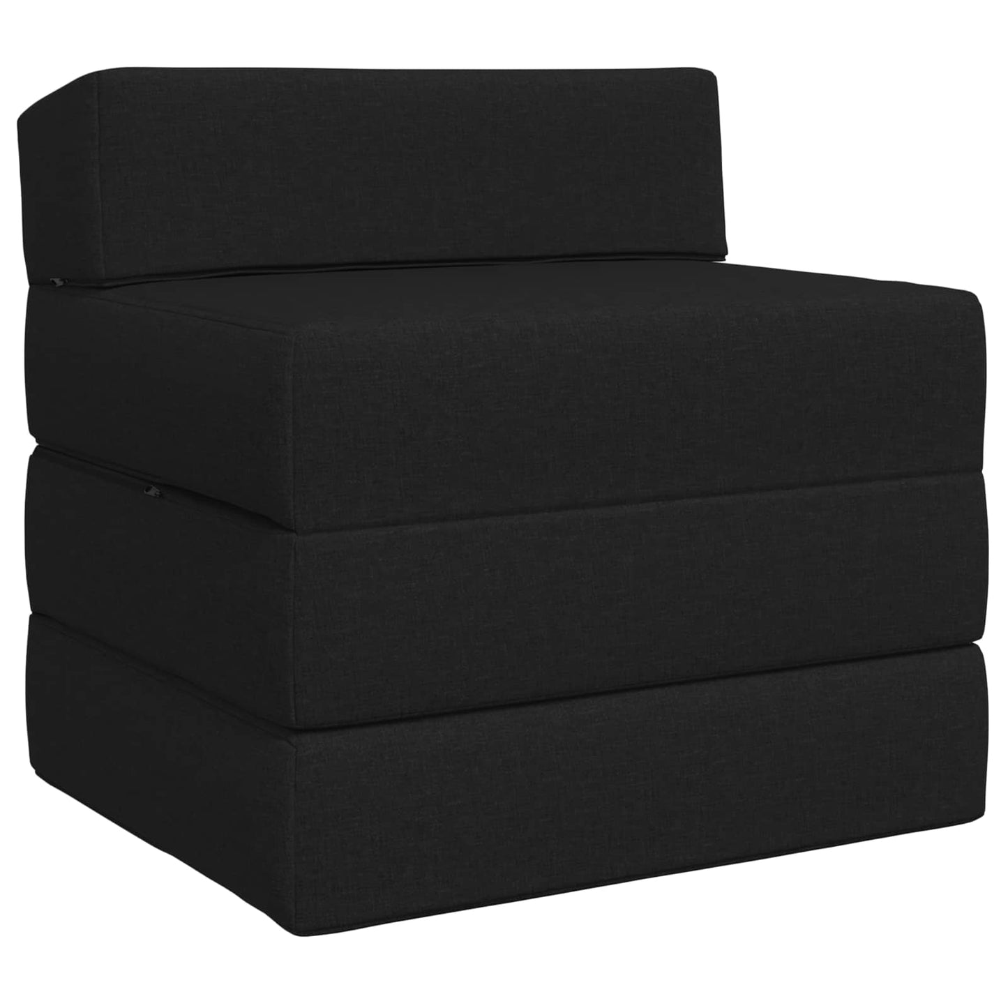 Divano Letto Pieghevole Nero 200 x 70 x 15 cm Tessuto | homemem39