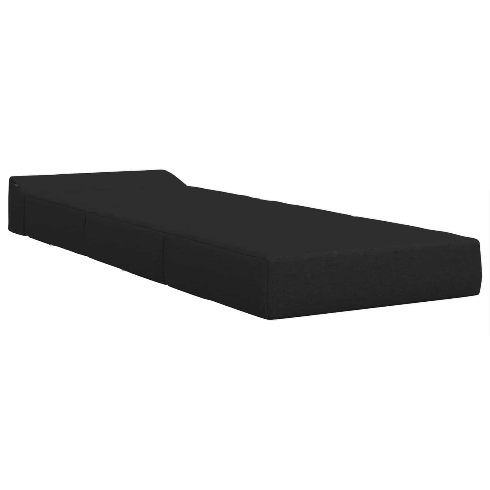 Divano Letto Pieghevole Nero 200 x 70 x 15 cm Tessuto | homemem39