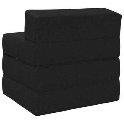 Divano Letto Pieghevole Nero 200 x 70 x 15 cm Tessuto | homemem39