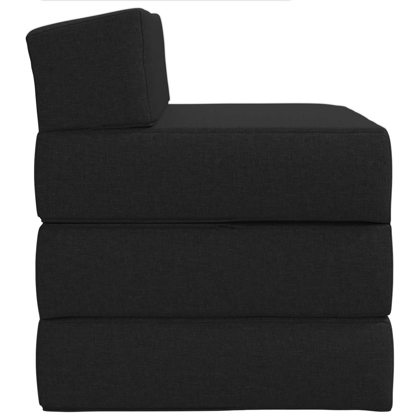 Divano Letto Pieghevole Nero 200 x 70 x 15 cm Tessuto | homemem39
