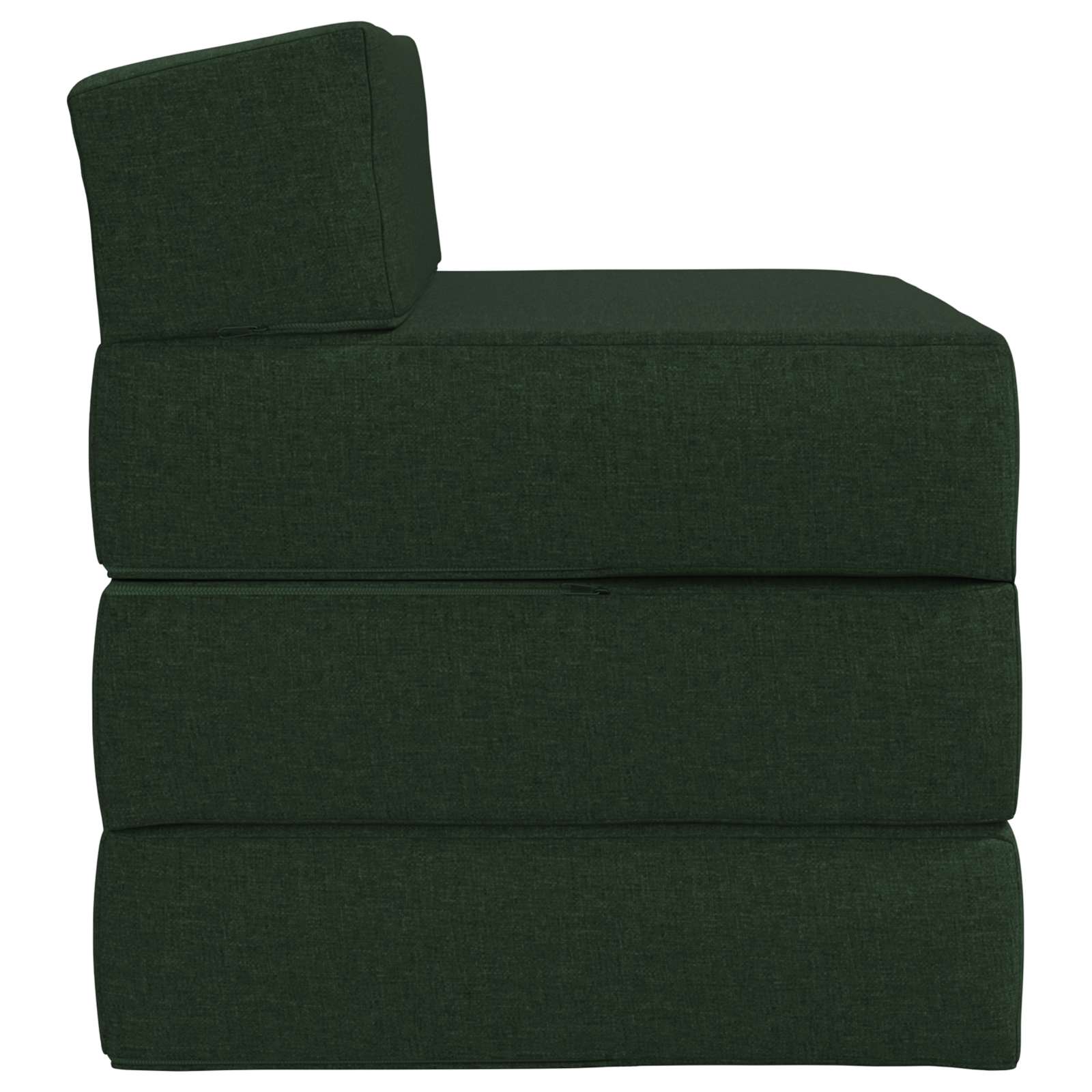 Divano Letto Pieghevole Verde Scuro 200 x 70 x 15 cm Tessuto | homemem39