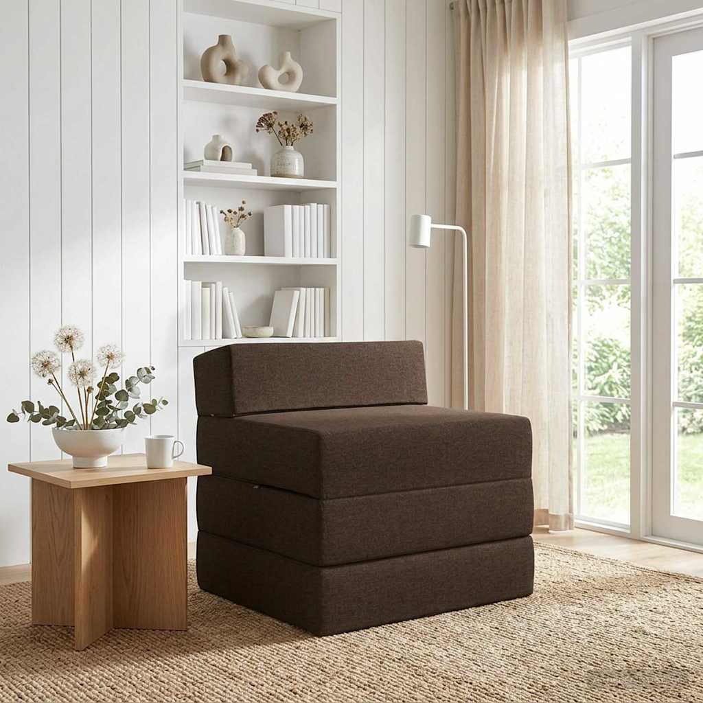 Divano Letto Pieghevole Tortora 70 x 60 x 63 cm Tessuto
