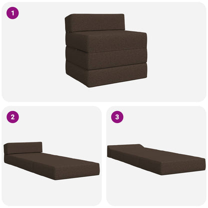 Divano Letto Pieghevole Tortora 200 x 70 x 15 cm Tessuto | homemem39