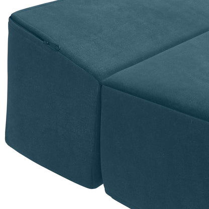 Divano Letto Pieghevole Blu 200 x 70 x 15 cm Velluto | homemem39