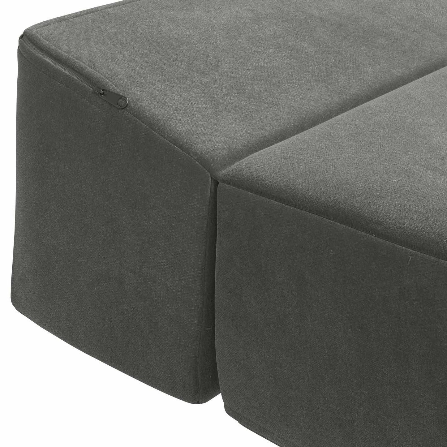 Divano Letto Pieghevole Grigio Scuro 200 x 70 x 15 cm Velluto | homemem39