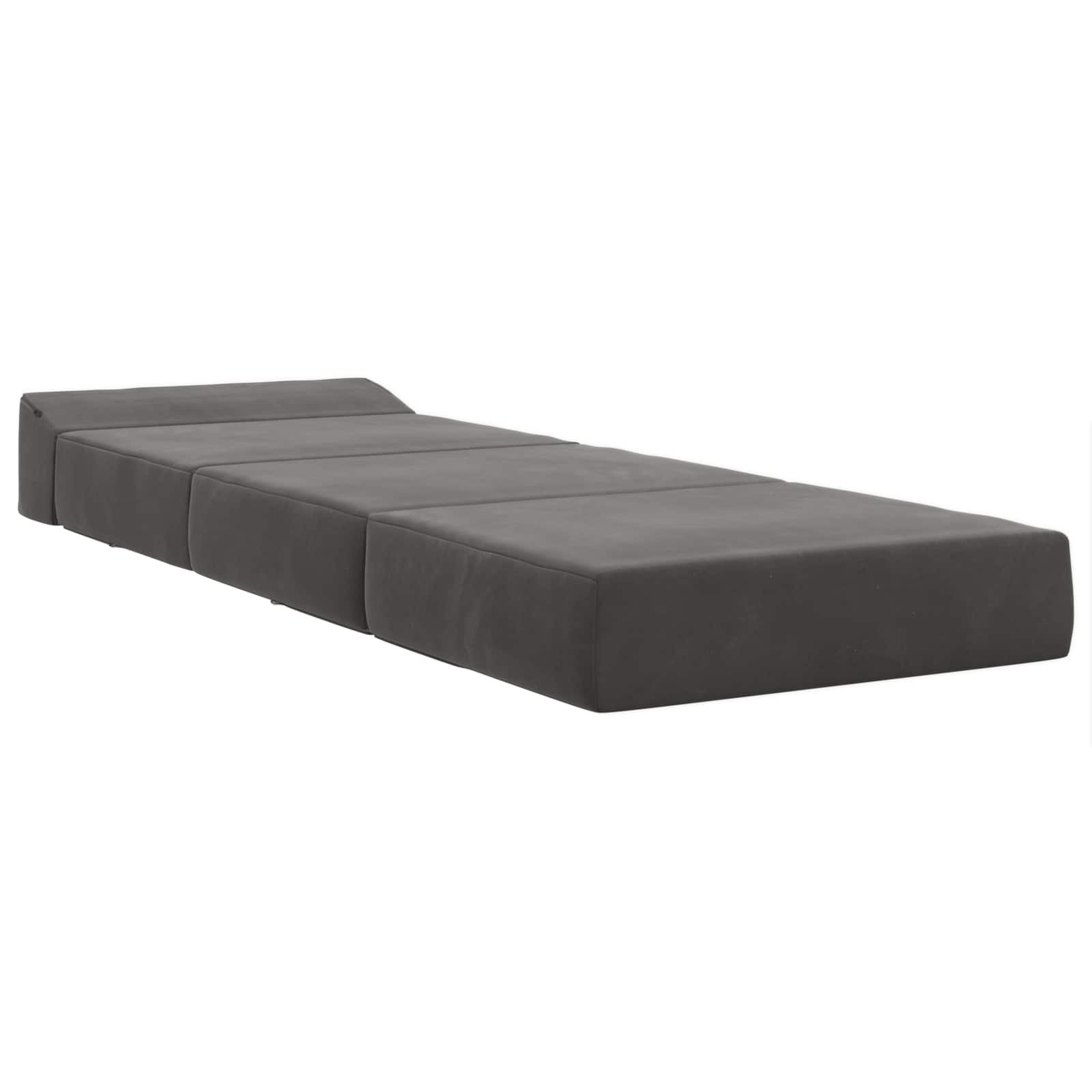 Divano Letto Pieghevole Grigio Scuro 200 x 70 x 15 cm Velluto | homemem39