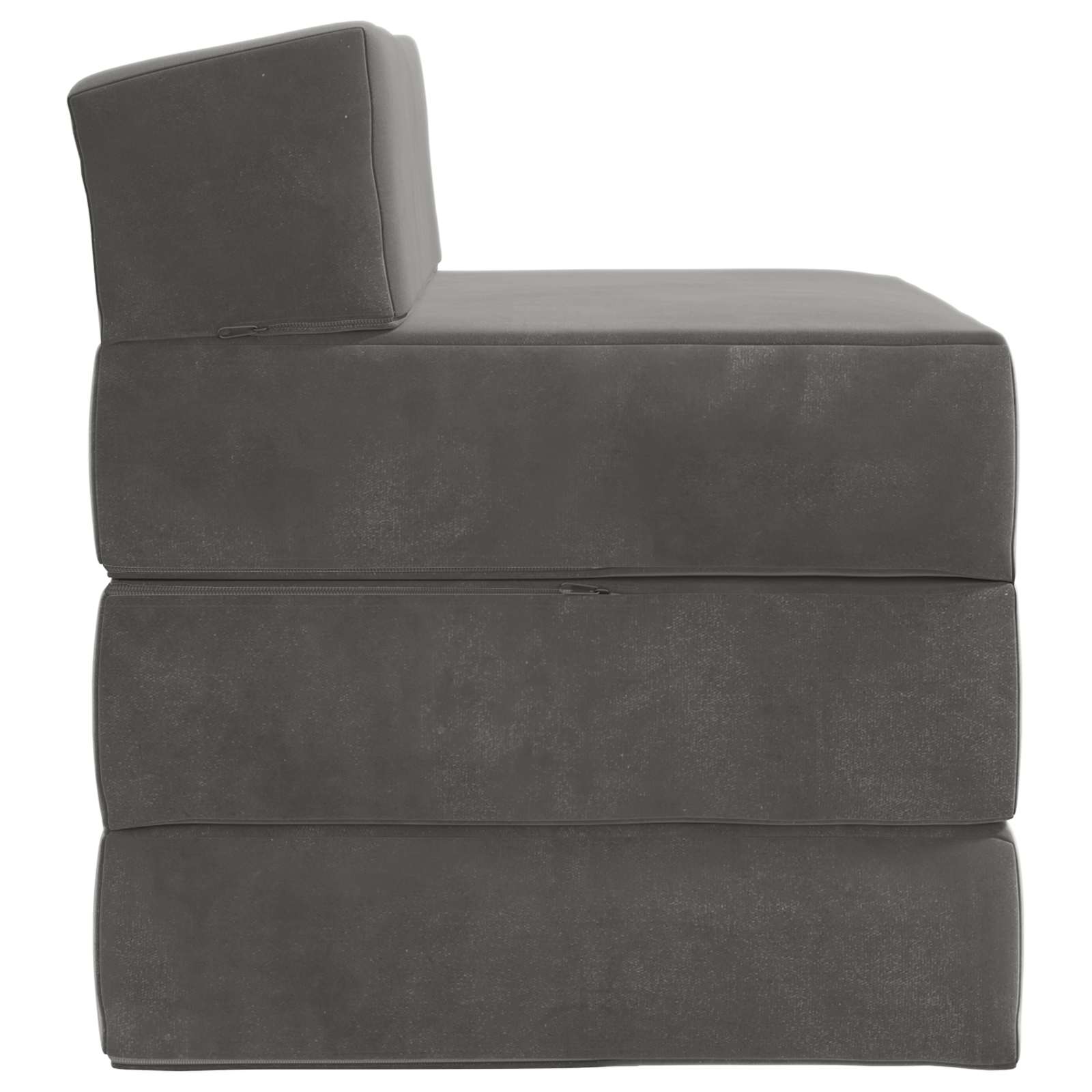 Divano Letto Pieghevole Grigio Scuro 200 x 70 x 15 cm Velluto | homemem39