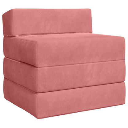 Divano Letto Pieghevole Rosa 200 x 70 x 15 cm Velluto | homemem39