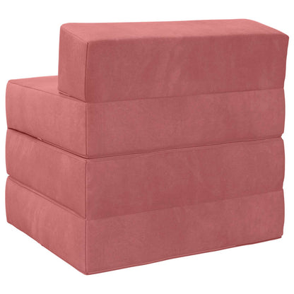 Divano Letto Pieghevole Rosa 200 x 70 x 15 cm Velluto | homemem39