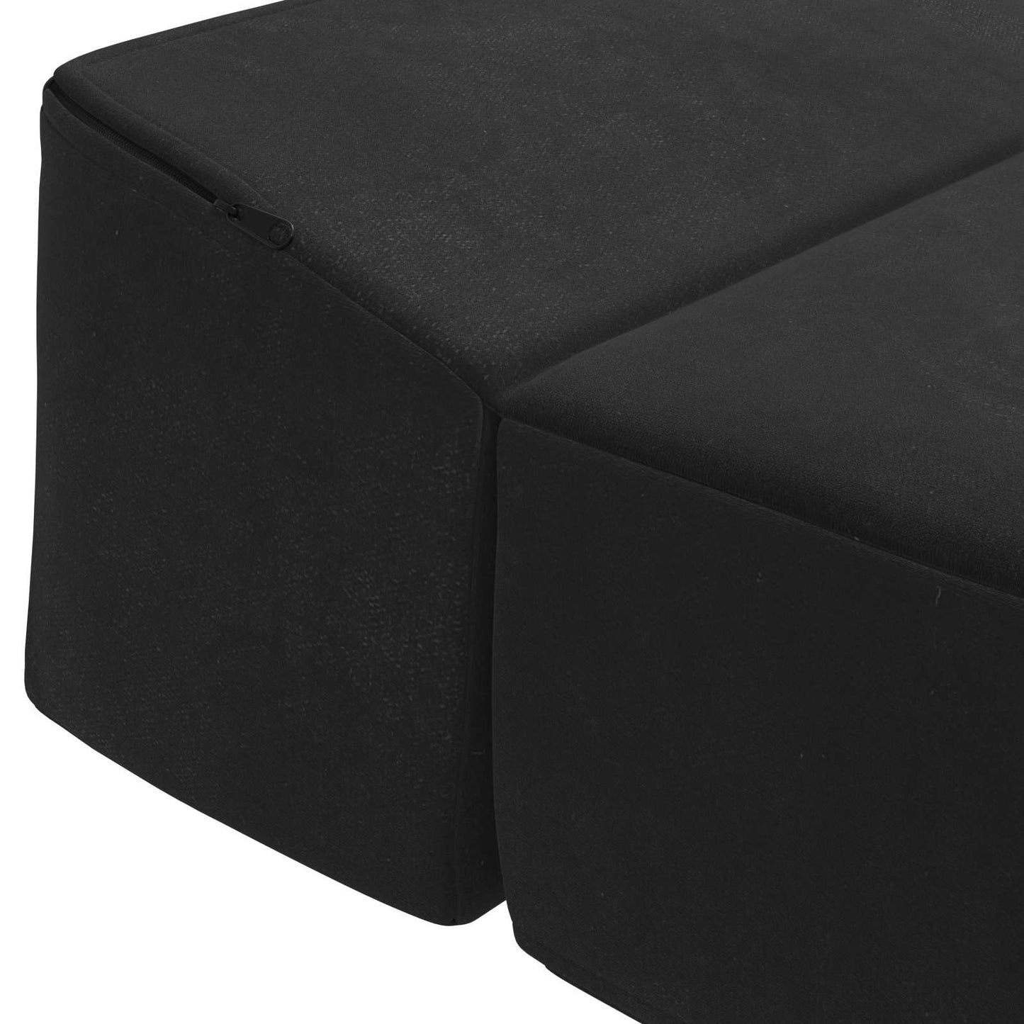 Divano Letto Pieghevole Nero 200 x 70 x 15 cm Velluto | homemem39