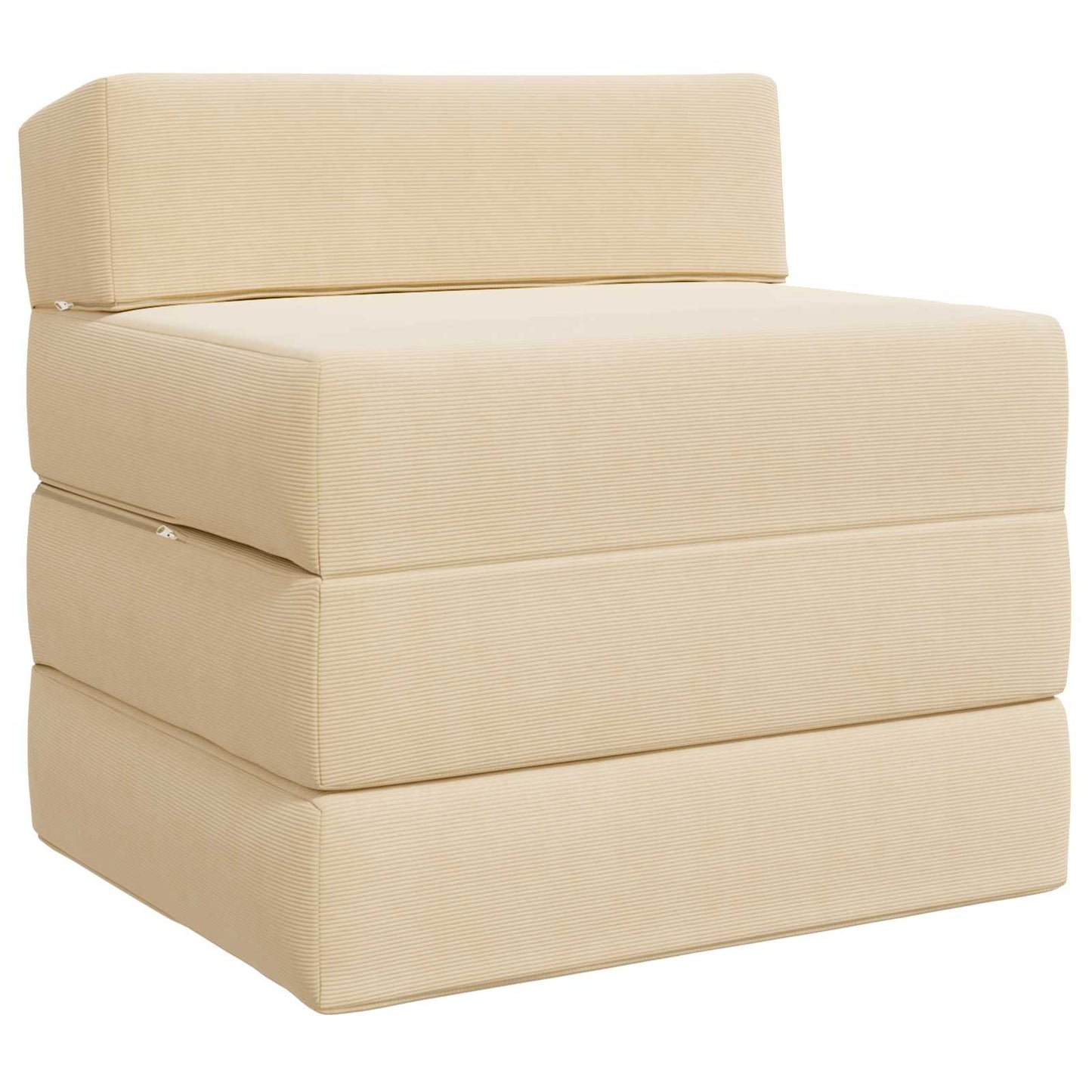 Divano Letto Pieghevole Crema 200 x 70 x 15 cm Tessuto in Cords | homemem39