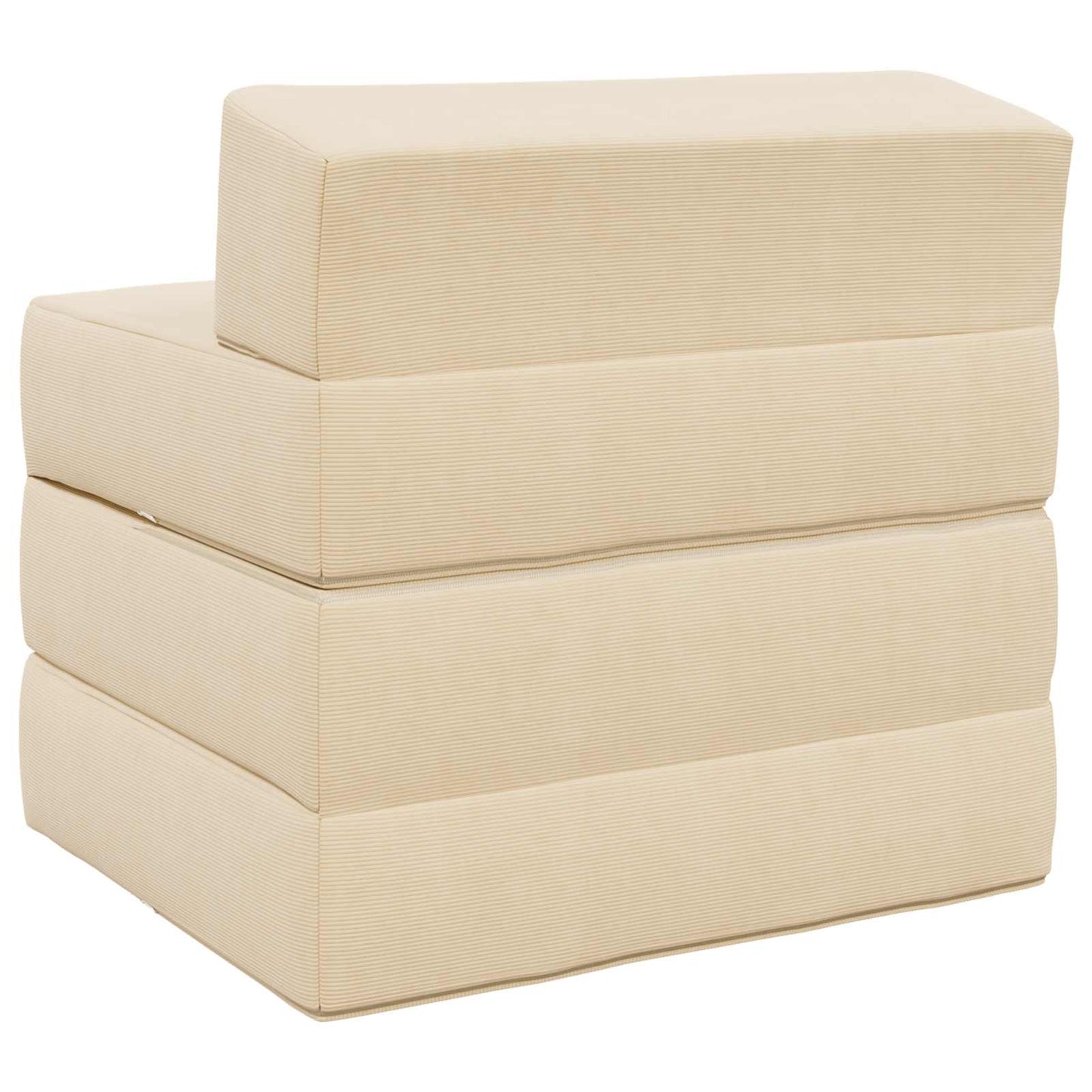 Divano Letto Pieghevole Crema 200 x 70 x 15 cm Tessuto in Cords | homemem39