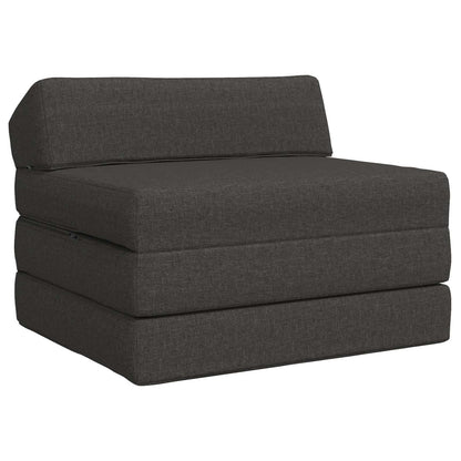 Divano Letto Pieghevole Grigio Scuro 200 x 70 x 10 cm Tessuto | homemem39