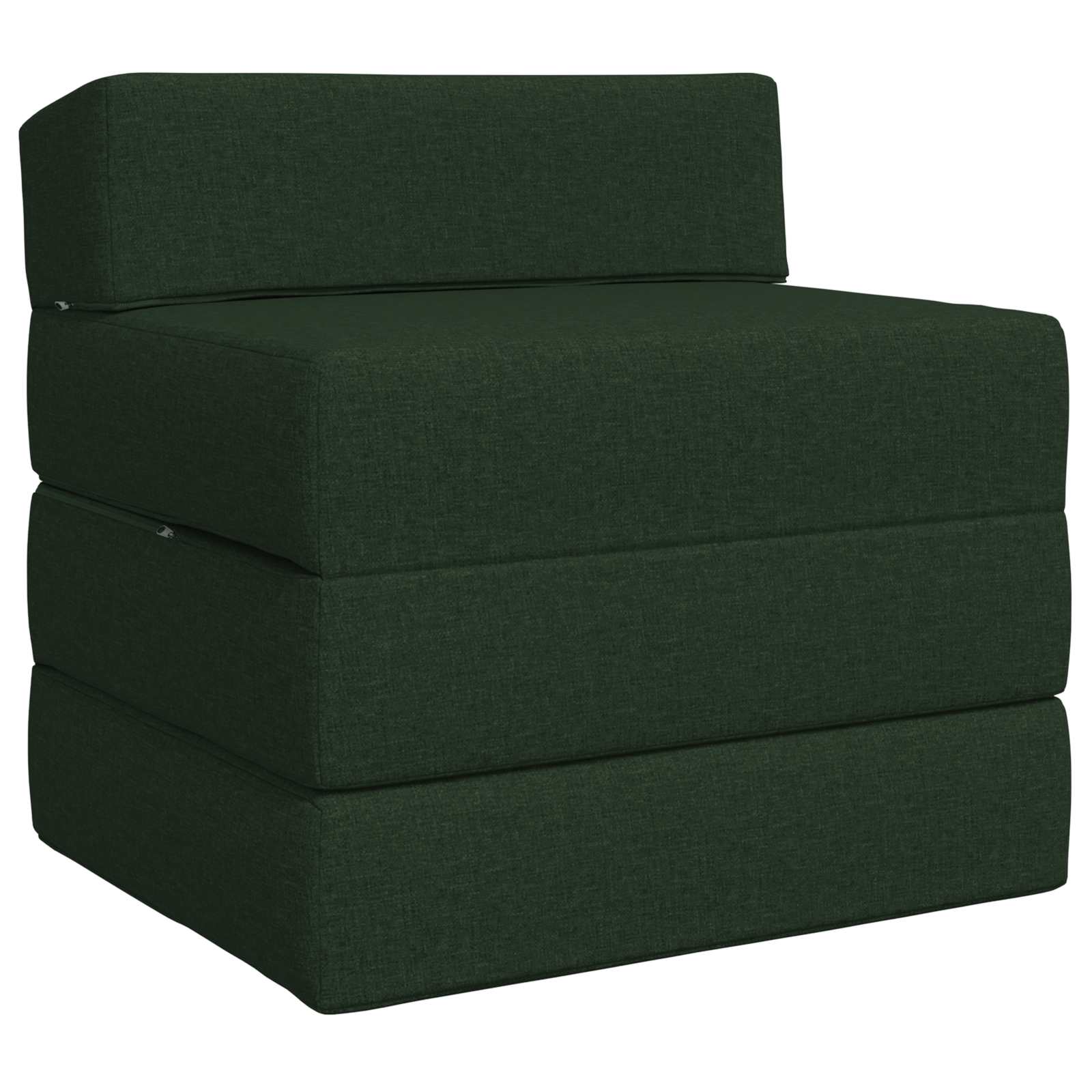 Divano Letto Pieghevole Verde Scuro 200 x 70 x 10 cm Tessuto | homemem39