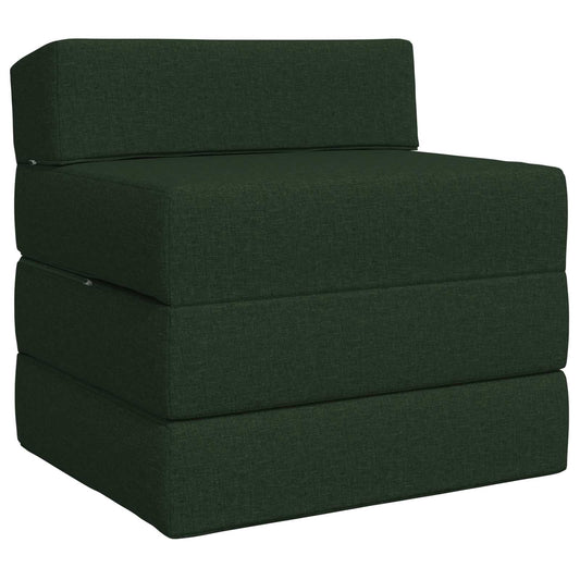 Divano Letto Pieghevole Verde Scuro 200 x 70 x 10 cm Tessuto | homemem39